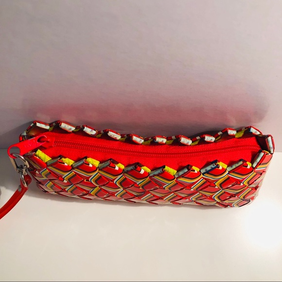 Ecoist Red Candy Wrapper Clutch Wristlet Handbag - Picture 5 of 10